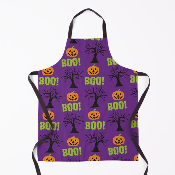 Item preview, Spooky Halloween Boo Pumpkin Smiley Face Trees Pattern designed and sold by Pink-Lotus.