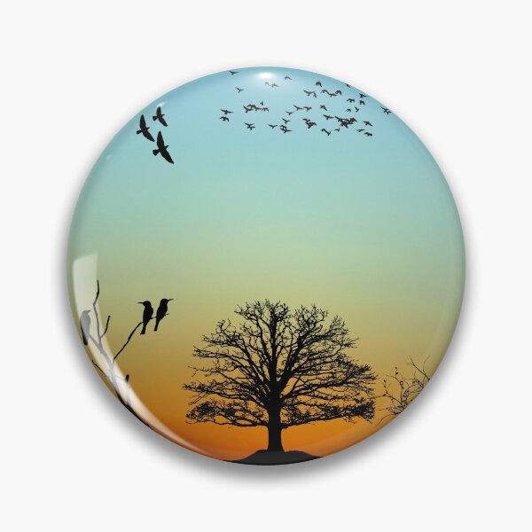 Item preview, Sunset over trees and birds designed and sold by RiadMannan.