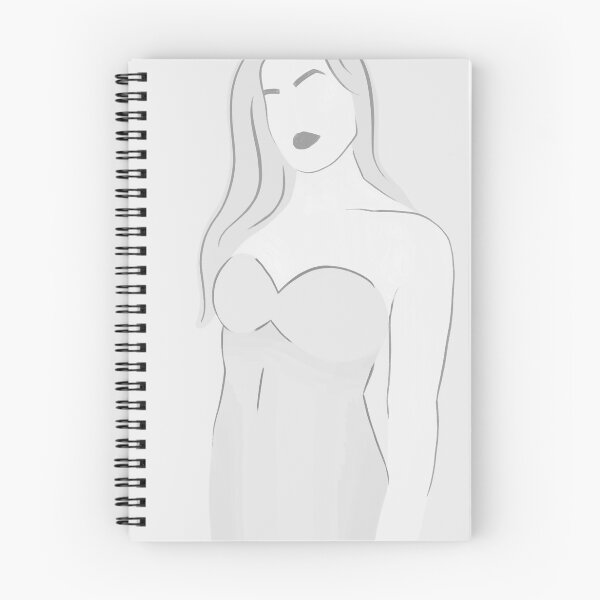Item preview, Girl Figure Illustration (2 of 3) Line Drawing Minimalist Colors Gray Scale Black and White Lines  designed and sold by AEJdesign.