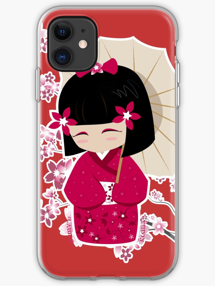 Japanese Red Sakura Kokeshi Doll iphone 11 case Japanese Red Sakura Kokeshi Doll iphone 11 case