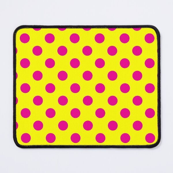 Item preview, Bright Pink Polka Dots on Yellow Background designed and sold by Bumblefuzzies.