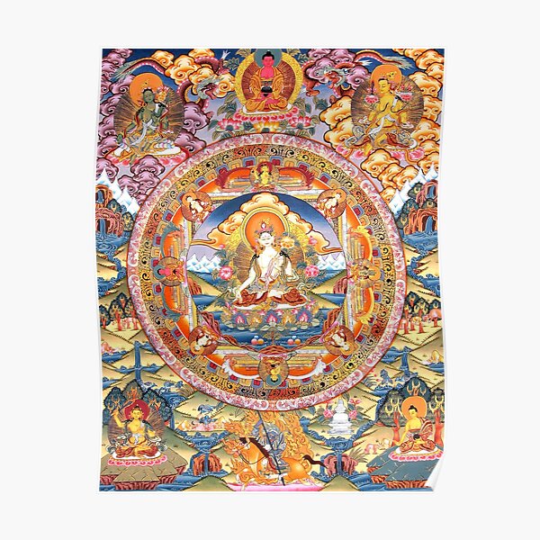 White Tara Buddhist Mandala 60 Poster