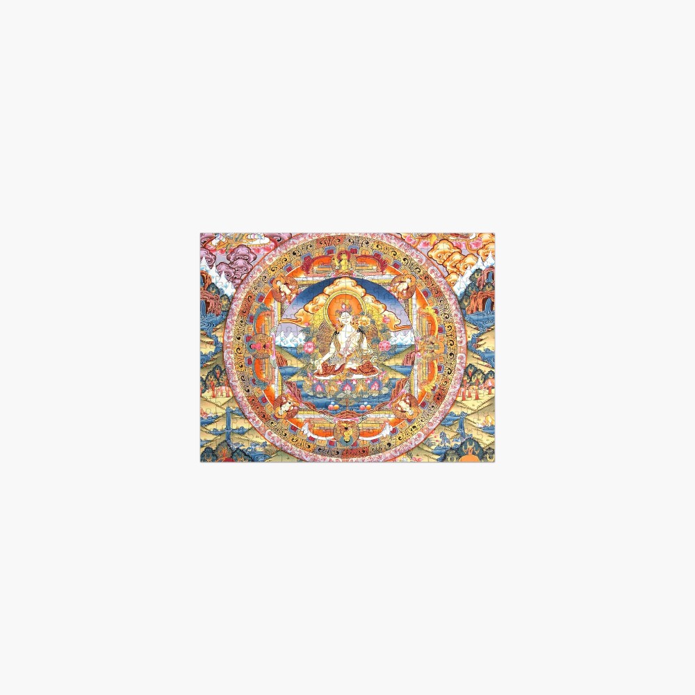 White Tara Buddhist Mandala 60 Jigsaw Puzzle