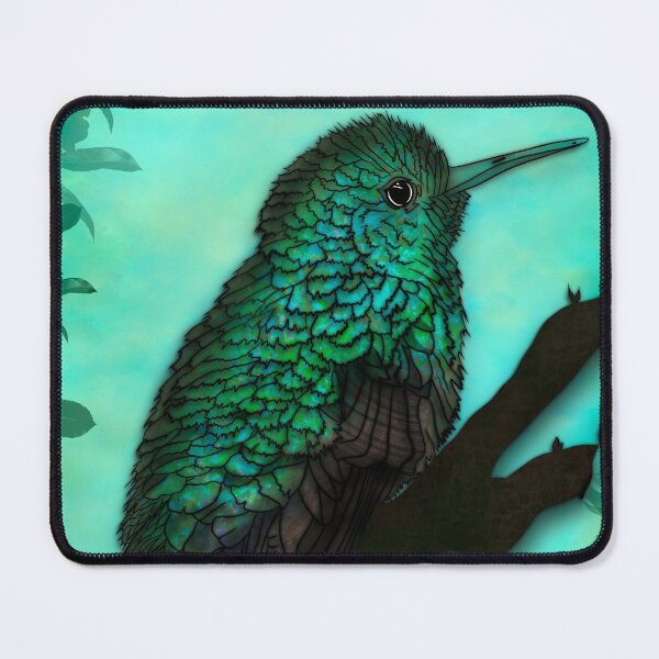 Item preview, Coloured Hummingbird, digital abstract nautre bird art designed and sold by MayGreenAbgrall.