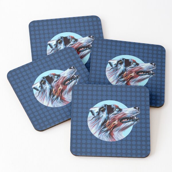 Item preview, Fun blue eyed Australian Shepherd graphic design designed and sold by forziati design.