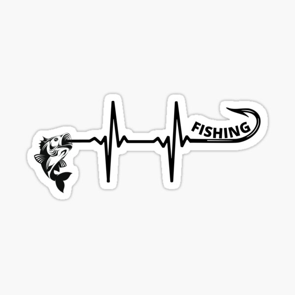 Fishing Heartbeat Stickers for Sale, Free US Shipping