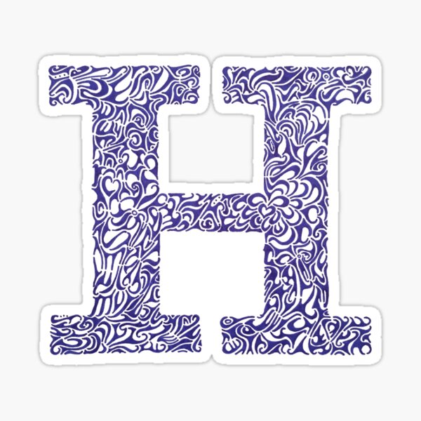 "Margin H Letter" Sticker by Biotoho Redbubble