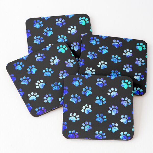 Item preview, Black Blue Textured Paw Print Pattern designed and sold by WandererSpirit.