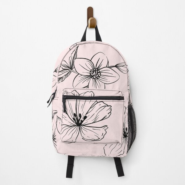 Vista previa del artículo con la obra «Contorno floral rosa suave», diseñado y vendido por birdsofthePNW.
