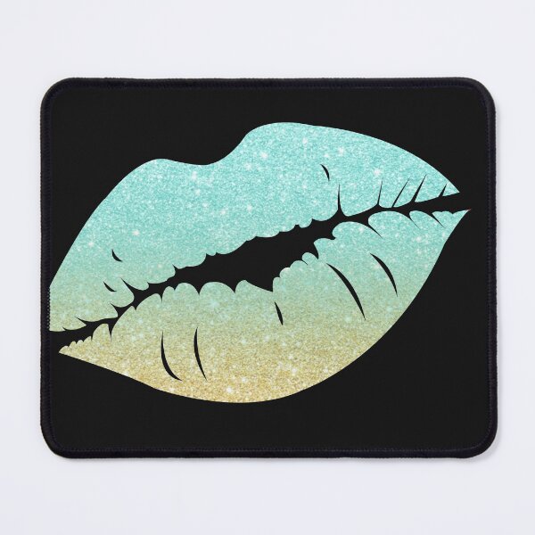 Item preview, Pastel Teal Ombre Ocean Faux Glitter Lips designed and sold by Felicity-K.