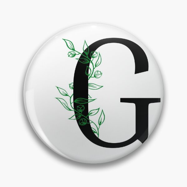 Item preview, G Initial Vine Flower Monogram Decal designed and sold by TrashPandaCreative.