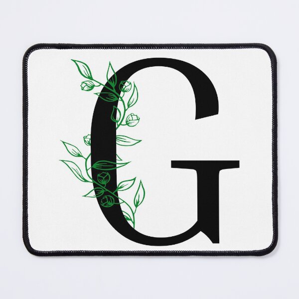 Item preview, G Initial Vine Flower Monogram Decal designed and sold by TrashPandaCreative.
