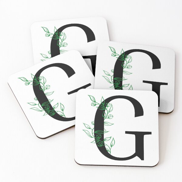 Item preview, G Initial Vine Flower Monogram Decal designed and sold by TrashPandaCreative.