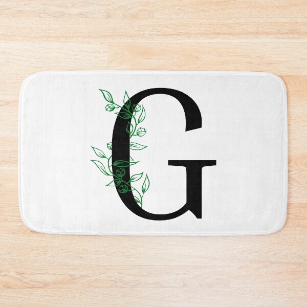 Item preview, G Initial Vine Flower Monogram Decal designed and sold by TrashPandaCreative.