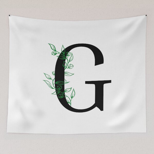 Item preview, G Initial Vine Flower Monogram Decal designed and sold by TrashPandaCreative.