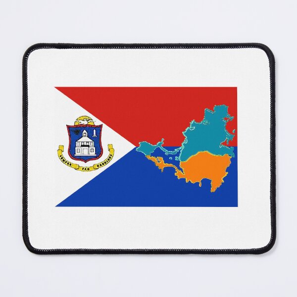 Item preview, St Saint Martin Flag with Map of St Martin Sint Maarten designed and sold by Havocgirl.