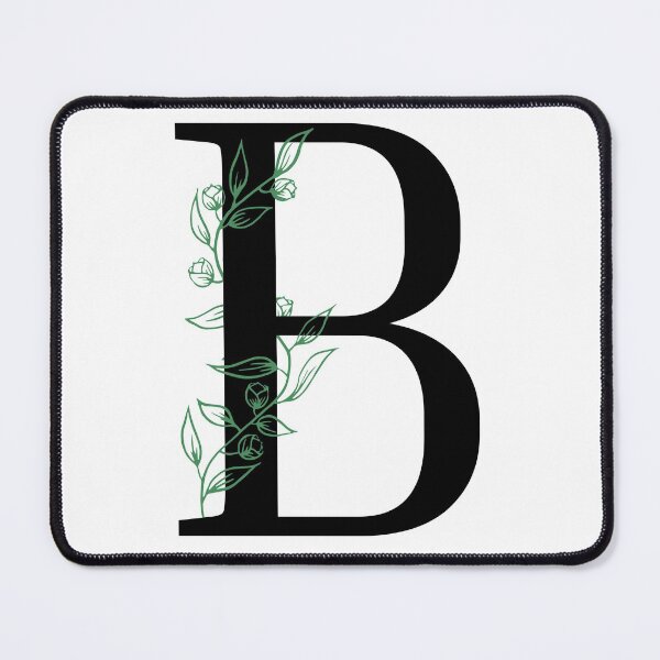 Item preview, B Initial Vine Flower Monogram Decal designed and sold by TrashPandaCreative.