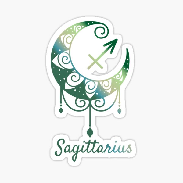 Item preview, Sagittarius zodiac crescent moon designed and sold by CMButike.
