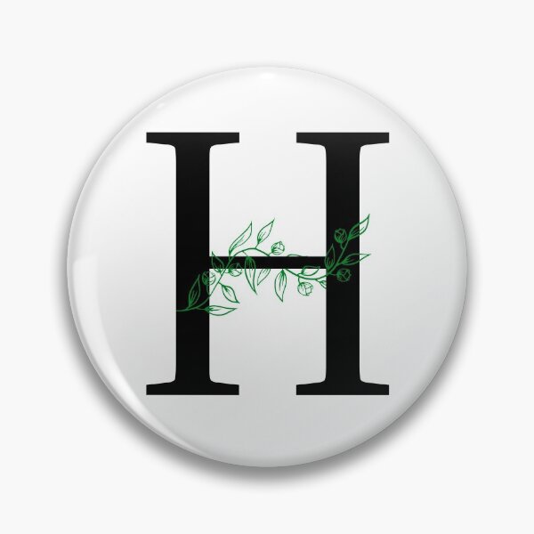 Item preview, H Initial Vine Flower Monogram Decal designed and sold by TrashPandaCreative.