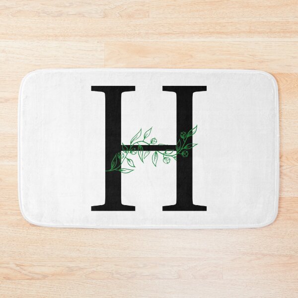 Item preview, H Initial Vine Flower Monogram Decal designed and sold by TrashPandaCreative.