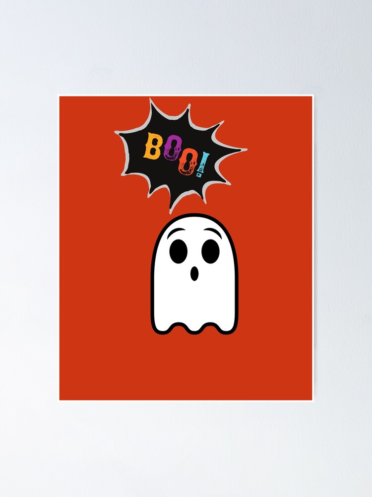"boo colorful cartoon ghost" Poster for Sale by DoloresAlaire Redbubble