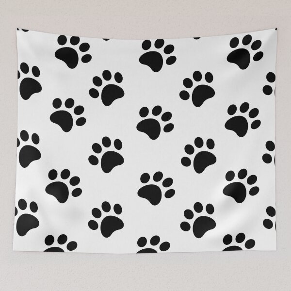 Item preview, White Black Paw Print Pattern designed and sold by WandererSpirit.