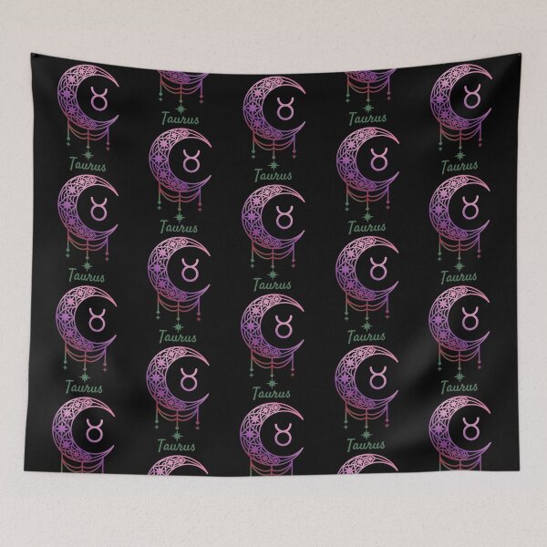 Item preview, Taurus zodiac crescent moon designed and sold by CMButike.