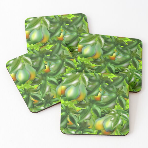 Item preview, Papaya pattern with leaves designed and sold by TropicalHut.