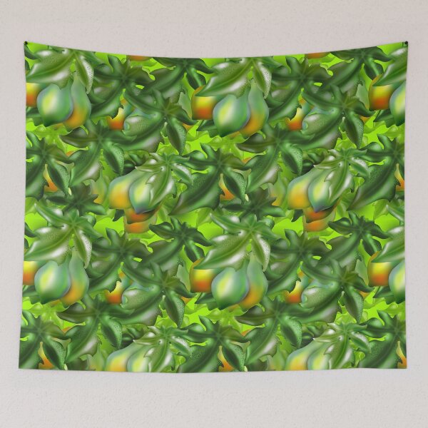 Item preview, Papaya pattern with leaves designed and sold by TropicalHut.