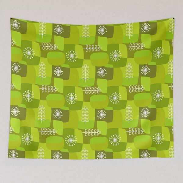 Item preview, Vintage look print in greens designed and sold by MHen.