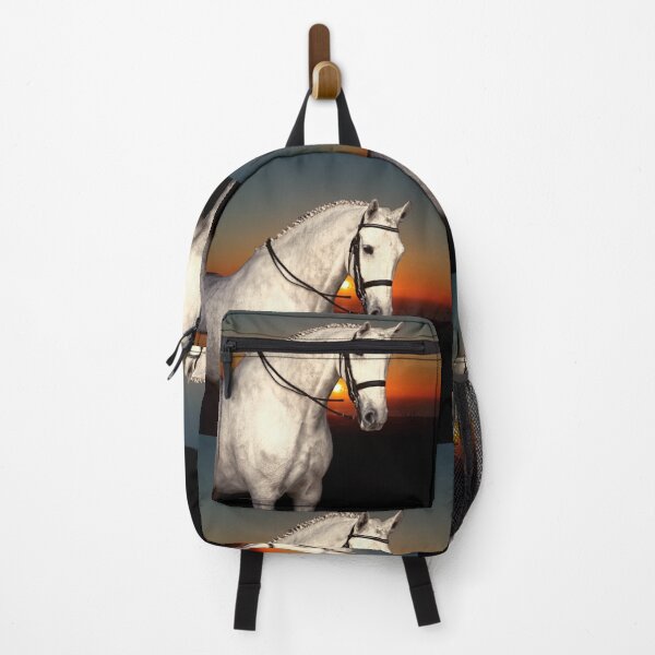 Item preview, Gray at Dawn - Bold and Beautiful "White" Horse with the Rising Sun designed and sold by OpenED360.