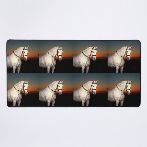 Item preview, Gray at Dawn - Bold and Beautiful "White" Horse with the Rising Sun designed and sold by OpenED360.