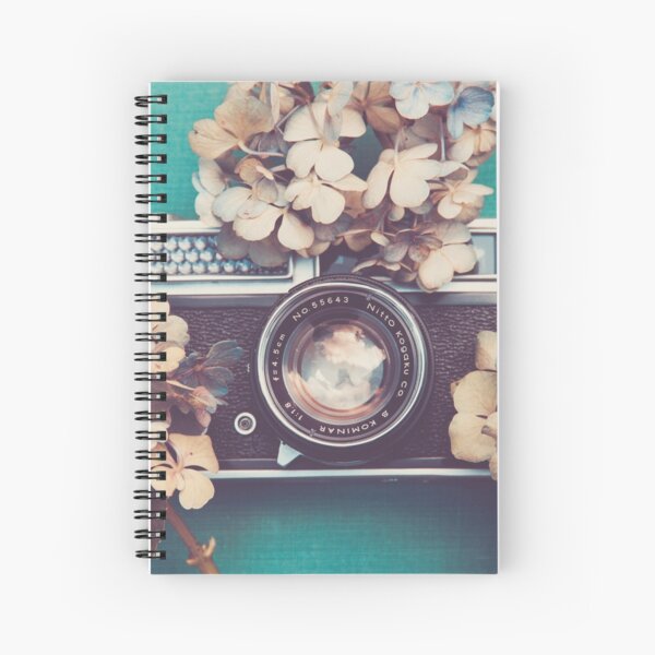 Camera & Hydrangea Spiral Notebook
