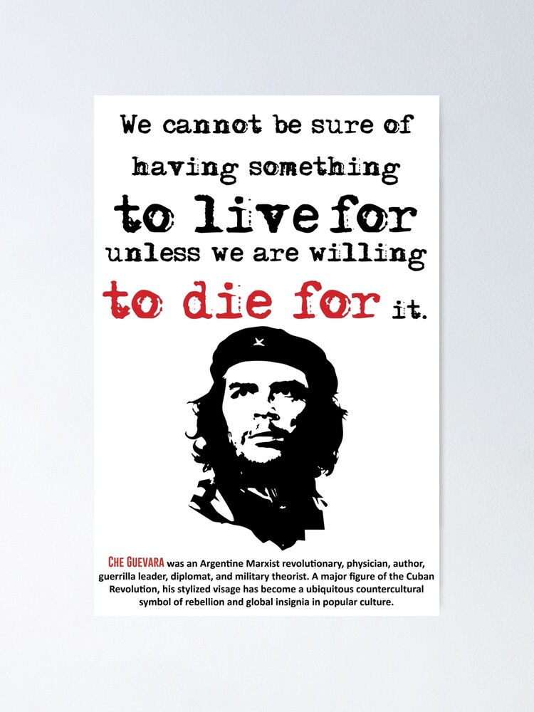 Poster Citation De Che Guevara Par Zunaira 21 Redbubble