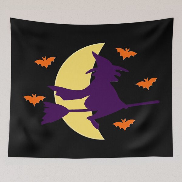 Item preview, Flying Witch With Bats Halloween Night designed and sold by toddbrooney.