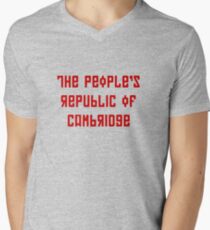 The People's Republic of Cambridge (red letters) Men's V-Neck T-Shirt