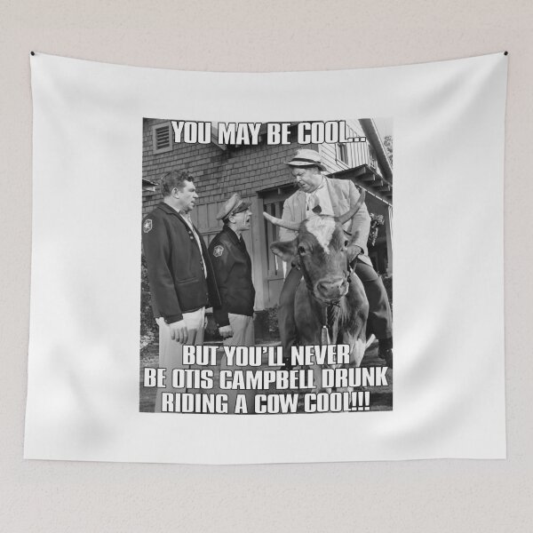 Item preview, Retro Gifts For Men You-May-Be-Cool-But-You'Ll-Never-Be-Otis-Campbell-Drunk-Riding-A-Cow-Cool Dark designed and sold by AndyGrifithPink.
