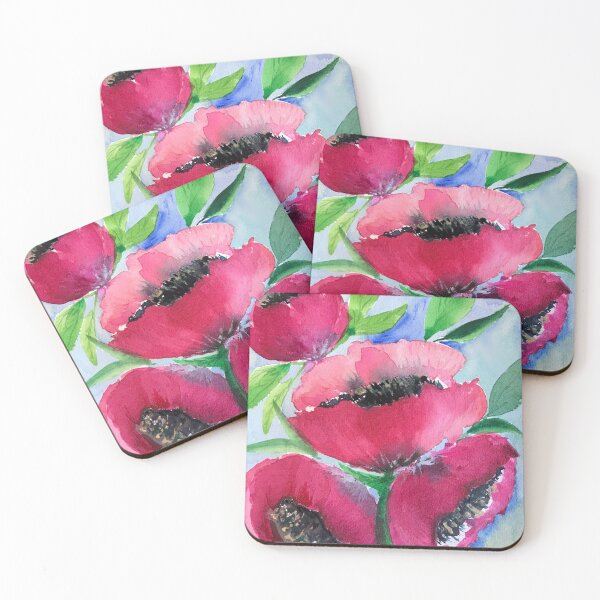 Item preview, Watercolor abstract pink poppy designed and sold by ArtishbyLisa.