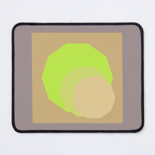Decagons Neutral and Neon Green Mouse Pad