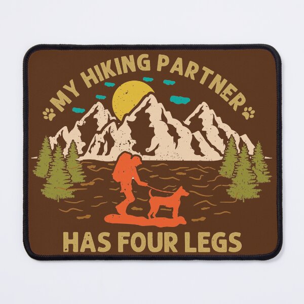 Item preview, Hiker With Dog, My Hiking Partner Has Four Legs, Vintage Hiking Saying designed and sold by AweSoMe Shirts.