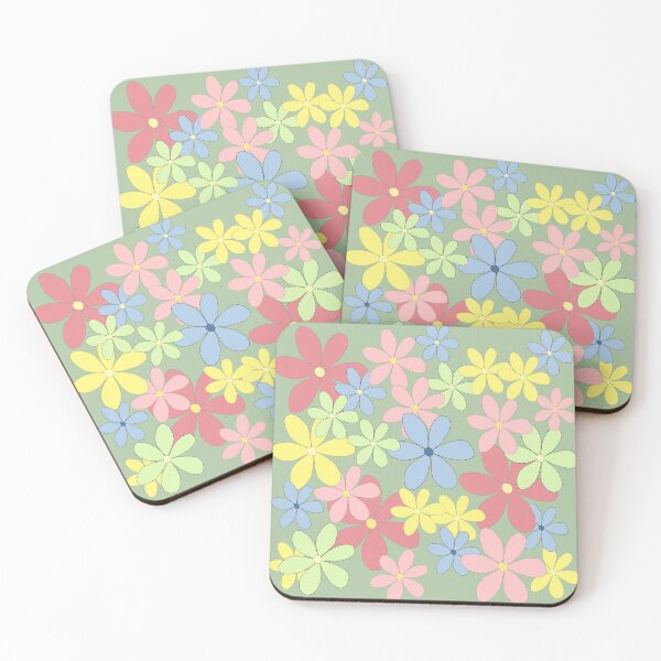 Item preview, Groovy Flowers on Army Green designed and sold by Christie Olstad.