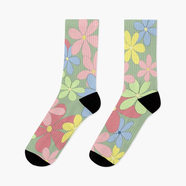 Item preview, Groovy Flowers on Army Green designed and sold by Christie Olstad.