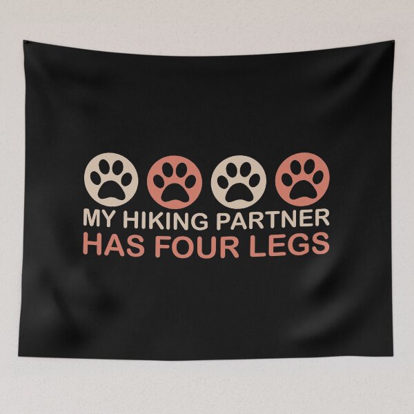 Item preview, Hiker With Dog, My Hiking Partner Has Four Legs, Vintage Hiking Saying designed and sold by AweSoMe Shirts.