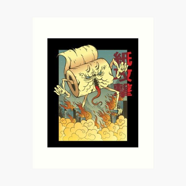 the terror of the toilet paper Art Print