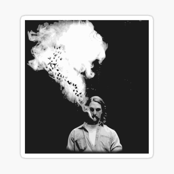 Vista previa del artículo con la obra «Rustin Cohle de True Detective fumando un cigarrillo», diseñado y vendido por HanhShop.