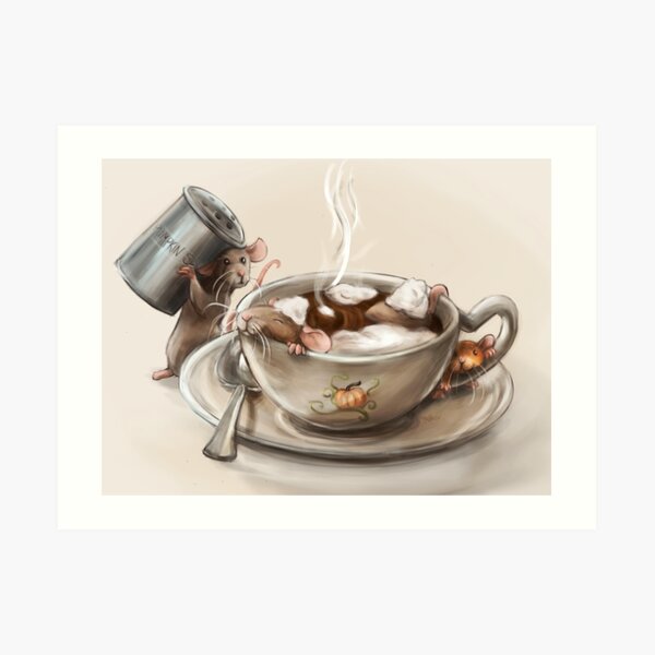 Pumpkin Spice Rats Art Print