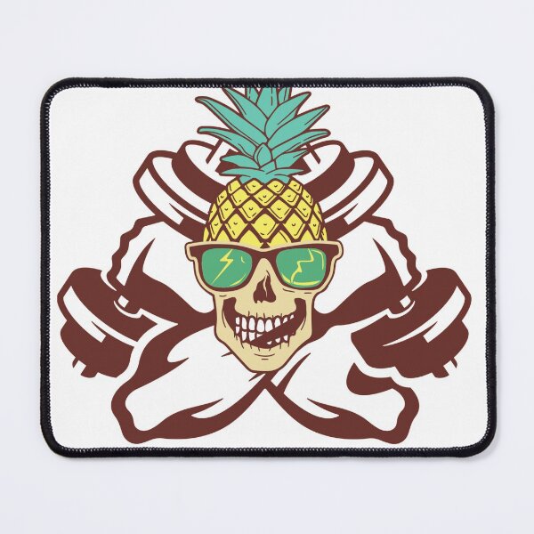 Item preview, Pineapple skull with sunglasses and dumbbells  designed and sold by WAVIstore.