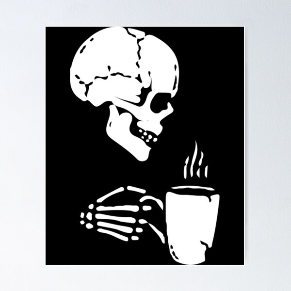 Artikel-Vorschau von Skelett trinken Kaffee T-ShirtsSkelett trinken Kaffee, designt und verkauft von BuniTaly.