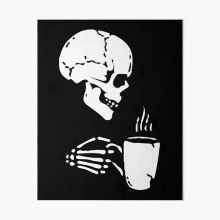 Artikel-Vorschau von Skelett trinken Kaffee T-ShirtsSkelett trinken Kaffee, designt und verkauft von BuniTaly.