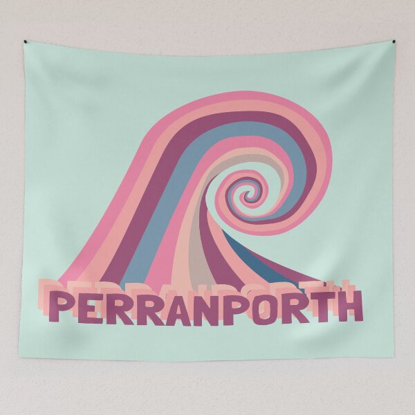 Item preview, Perranporth Retro Surf Wave designed and sold by cashewdays.